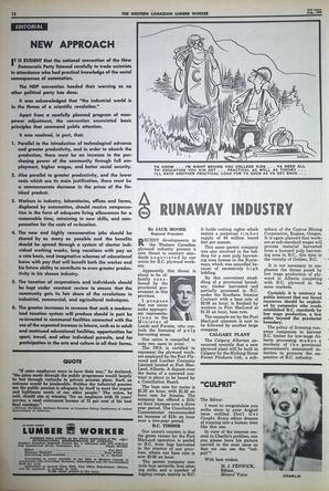   The Western Canadian Lumber Worker, Vol. XXXII, No. 16, 2nd Issue Aug. 1965   , page 12