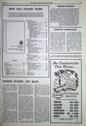   The Western Canadian Lumber Worker, Vol. XXXII, No. 16, 2nd Issue Aug. 1965   , page 11