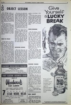   The Western Canadian Lumber Worker, Vol. XXXII, No. 16, 2nd Issue Aug. 1965   , page 9