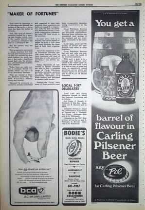   The Western Canadian Lumber Worker, Vol. XXXII, No. 16, 2nd Issue Aug. 1965   , page 8