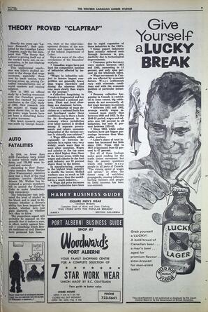  The Western Canadian Lumber Worker, Vol. XXXII, No. 12, 2nd Issue Jun. 1965   , page 9