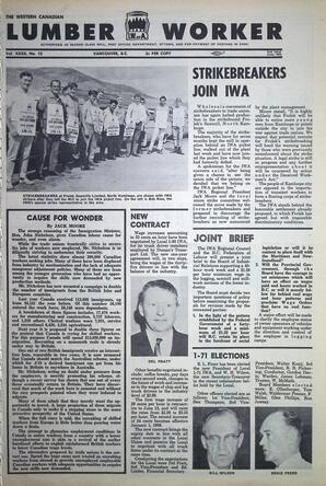   The Western Canadian Lumber Worker, Vol. XXXII, No. 12, 2nd Issue Jun. 1965   , page 1