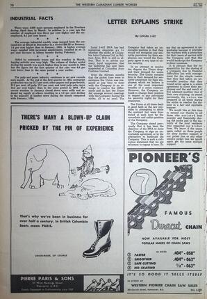   The Western Canadian Lumber Worker, Vol. XXXII, No. 10, 2nd Issue May 1965   , page 10