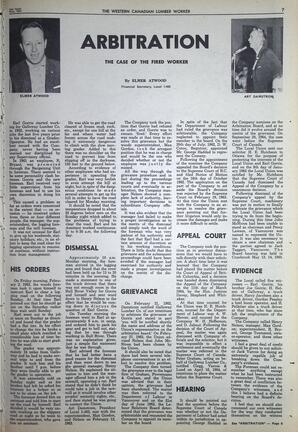   The Western Canadian Lumber Worker, Vol. XXXII, No. 10, 2nd Issue May 1965   , page 7