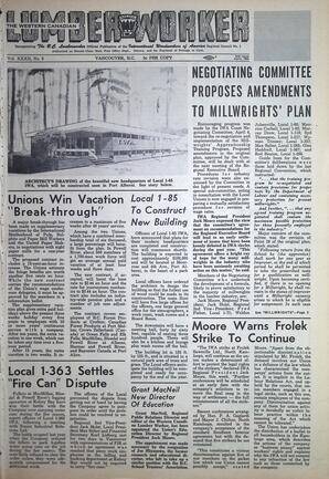   The Western Canadian Lumber Worker, Vol. XXXII, No. 8, 2nd Issue Apr. 1965   , page 1