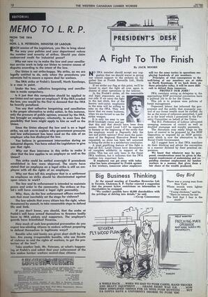   The Western Canadian Lumber Worker, Vol. XXXII, No. 7, 1st Issue Apr. 1965   , page 12