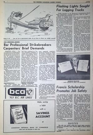  The Western Canadian Lumber Worker, Vol. XXXII, No. 7, 1st Issue Apr. 1965   , page 8