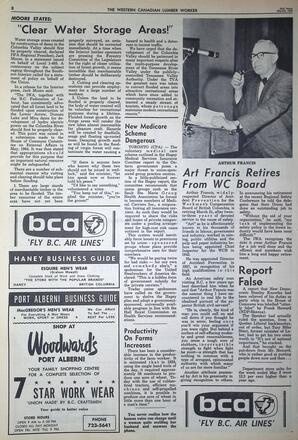  The Western Canadian Lumber Worker, Vol. XXXII, No. 6, 2nd Issue Mar. 1965   , page 8