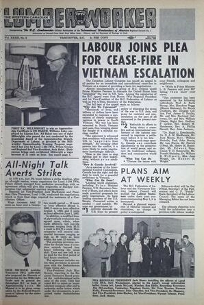   The Western Canadian Lumber Worker, Vol. XXXII, No. 6, 2nd Issue Mar. 1965   , page 1