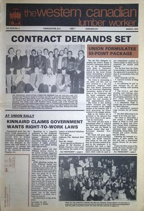   The Western Canadian Lumber Worker, Vol. XLVII No. 3, Mar. 1979   , page 1