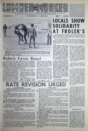   The Western Canadian Lumber Worker, Vol. XXXII, No. 5, 1st Issue Mar. 1965   , page 1