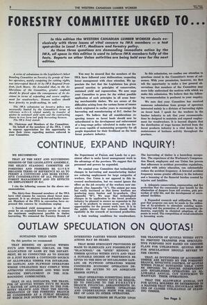   The Western Canadian Lumber Worker, Vol. XXXII, No. 4, 2nd Issue Feb. 1965   , page 2
