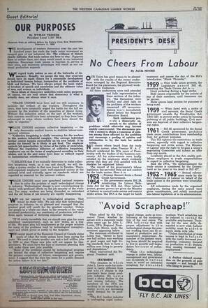   The Western Canadian Lumber Worker, Vol. XXXII, No. 3, 1st Issue Feb. 1965   , page 8