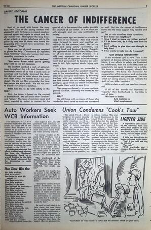   The Western Canadian Lumber Worker, Vol. XXXII, No. 2, 2nd Issue Jan. 1965   , page 9