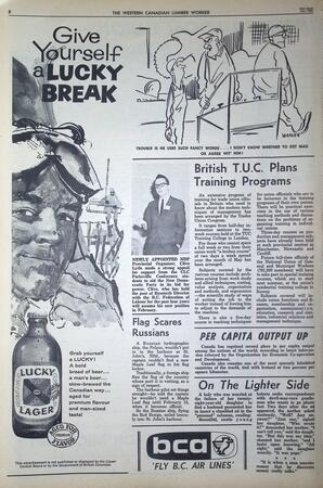   The Western Canadian Lumber Worker, Vol. XXXII, No. 2, 2nd Issue Jan. 1965   , page 8