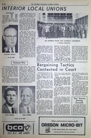   The Western Canadian Lumber Worker, Vol. XXXII, No. 2, 2nd Issue Jan. 1965   , page 7