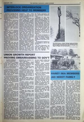   The Western Canadian Lumber Worker, Vol. XLVII No. 2, Feb. 1979   , page 9