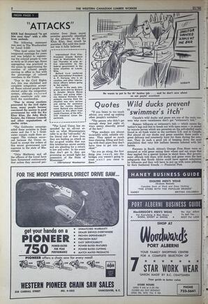   The Western Canadian Lumber Worker, Vol. XXXI, No. 22, 2nd Issue Nov. 1964   , page 2