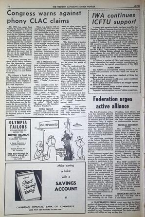   The Western Canadian Lumber Worker, Vol. XXXI, No. 21, 1st Issue Nov. 1964   , page 10