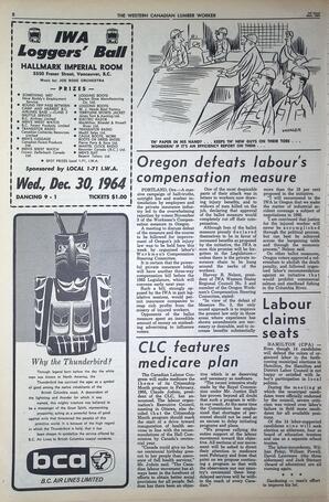   The Western Canadian Lumber Worker, Vol. XXXI, No. 21, 1st Issue Nov. 1964   , page 8