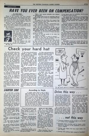   The Western Canadian Lumber Worker, Vol. XXXI, No. 21, 1st Issue Nov. 1964   , page 6