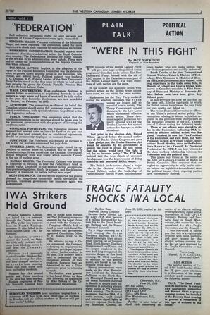   The Western Canadian Lumber Worker, Vol. XXXI, No. 20, 2nd Issue Oct. 1964   , page 3