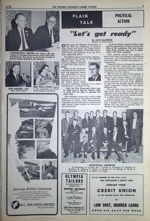   The Western Canadian Lumber Worker, Vol. XXXI, No. 19, 1st Issue Oct. 1964   , page 9