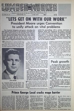   The Western Canadian Lumber Worker, Vol. XXXI, No. 18, 2nd Issue Sep. 1964   , page 1