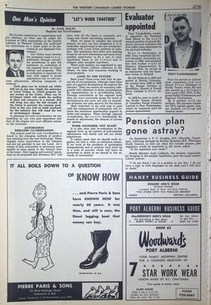   The Western Canadian Lumber Worker, Vol. XXXI, No. 17, 1st Issue Sep. 1964   , page 6