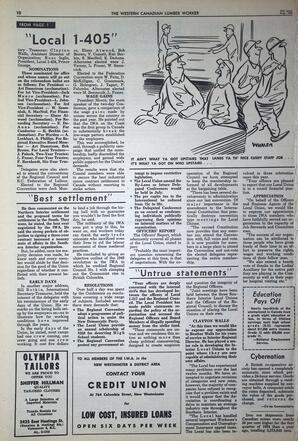   The Western Canadian Lumber Worker, Vol. XXXI, No. 16, 2nd Issue Aug. 1964   , page 10