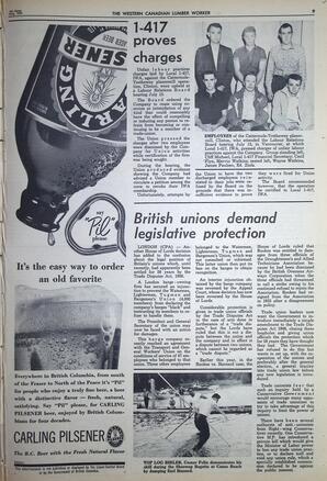   The Western Canadian Lumber Worker, Vol. XXXI, No. 15, 1st Issue Aug. 1964   , page 9