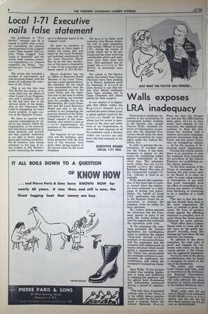   The Western Canadian Lumber Worker, Vol. XXXI, No. 15, 1st Issue Aug. 1964   , page 8