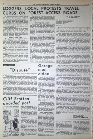   The Western Canadian Lumber Worker, Vol. XXXI, No. 15, 1st Issue Aug. 1964   , page 2