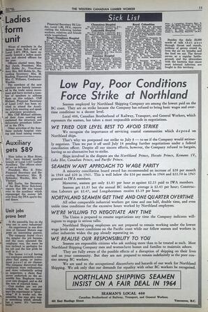   The Western Canadian Lumber Worker, Vol. XXXI, No. 14, 2nd Issue Jul. 1964   , page 11