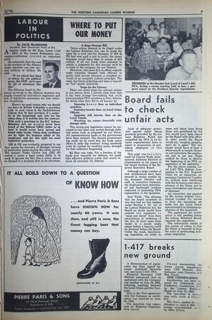   The Western Canadian Lumber Worker, Vol. XXXI, No. 14, 2nd Issue Jul. 1964   , page 9