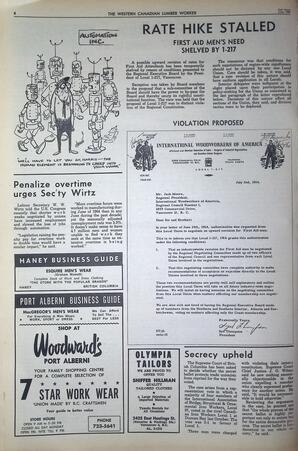   The Western Canadian Lumber Worker, Vol. XXXI, No. 14, 2nd Issue Jul. 1964   , page 4