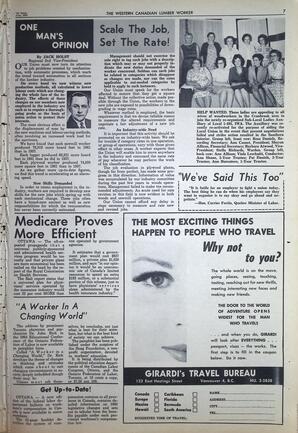   The Western Canadian Lumber Worker, Vol. XXXI, No. 13, 1st Issue Jul. 1964   , page 7