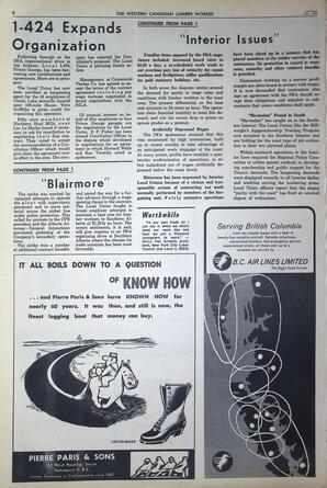   The Western Canadian Lumber Worker, Vol. XXXI, No. 13, 1st Issue Jul. 1964   , page 6