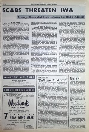  The Western Canadian Lumber Worker, Vol. XXXI, No. 13, 1st Issue Jul. 1964   , page 3