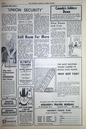   The Western Canadian Lumber Worker, Vol. XXXI, No. 12, 2nd Issue Jun. 1964   , page 7
