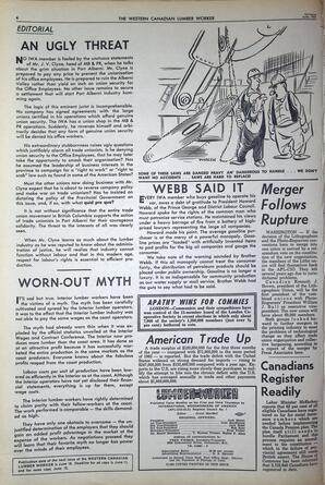   The Western Canadian Lumber Worker, Vol. XXXI, No. 11, 1st Issue Jun. 1964   , page 4