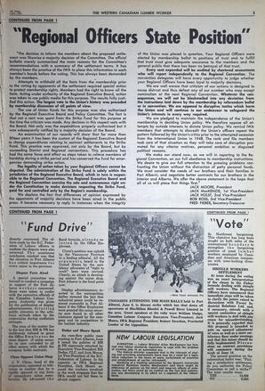   The Western Canadian Lumber Worker, Vol. XXXI, No. 11, 1st Issue Jun. 1964   , page 3