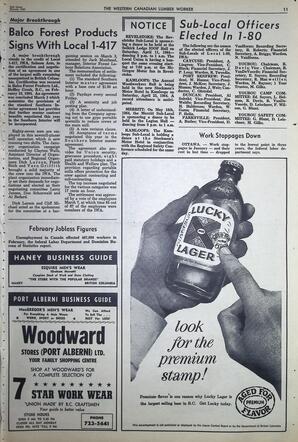   The Western Canadian Lumber Worker, Vol. XXXI, No. 6, 2nd Issue Mar. 1964   , page 11