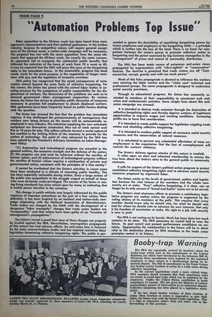   The Western Canadian Lumber Worker, Vol. XXXI, No. 6, 2nd Issue Mar. 1964   , page 10