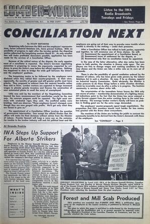   The Western Canadian Lumber Worker, Vol. XXXI, No. 6, 2nd Issue Mar. 1964   , page 1