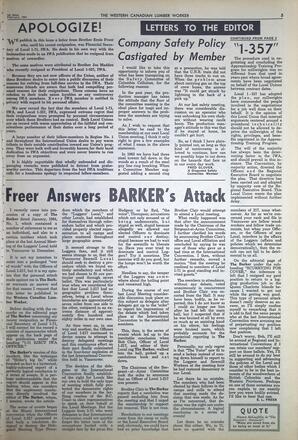   The Western Canadian Lumber Worker, Vol. XXXI, No. 3, 1st Issue Feb. 1964   , page 5
