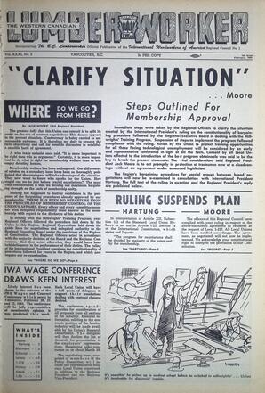   The Western Canadian Lumber Worker, Vol. XXXI, No. 3, 1st Issue Feb. 1964   , page 1