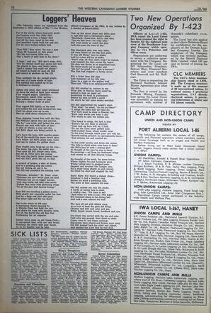   The Western Canadian Lumber Worker, Vol. XXXI, No. 2, 2nd Issue Jan. 1964   , page 10