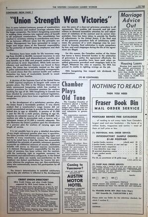   The Western Canadian Lumber Worker, Vol. XXXI, No. 2, 2nd Issue Jan. 1964   , page 8