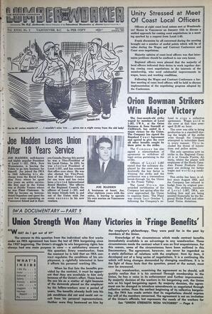   The Western Canadian Lumber Worker, Vol. XXXI, No. 2, 2nd Issue Jan. 1964   , page 1